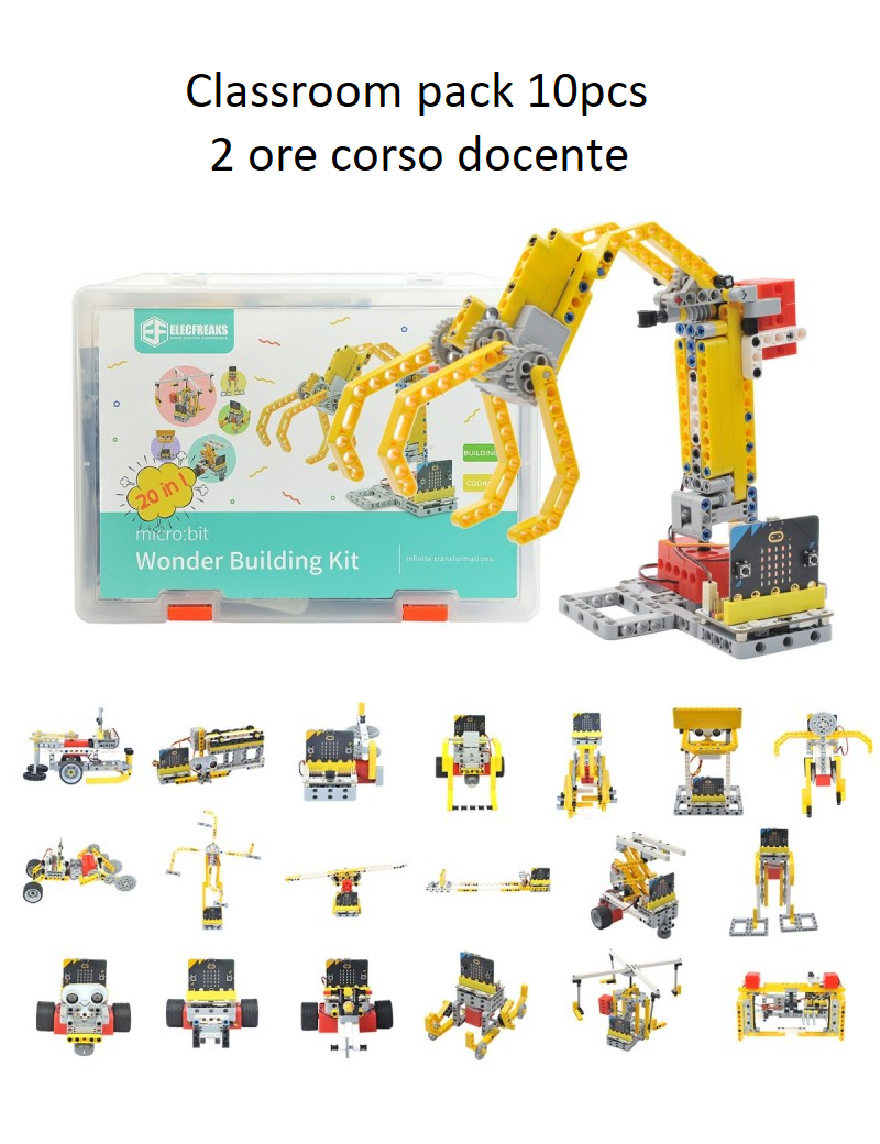 20 IN 1 micro:bit Wonder Building Kit classroom pack 10pcs - 2h corso docente 20 IN 1 micro:bit Wonder Building Kit classroom pack 10pcs - 2h corso docente