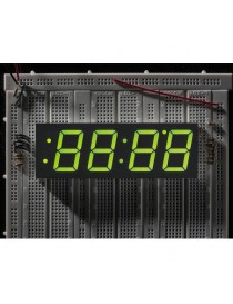 Red 7-segment clock display...